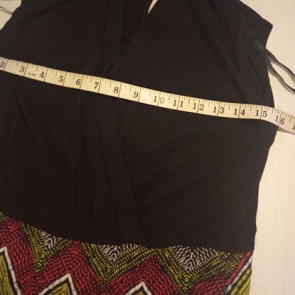 Glamour Chevron print wide leg V neck jumpsuit with key hole closure - Picture 7 of 12